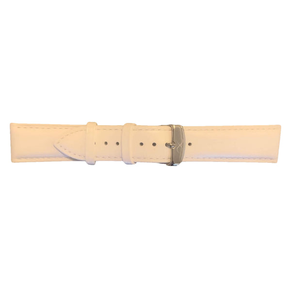White Leather Strap WIth SIlver Buckle